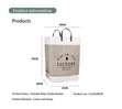Foldable Cotton Linen Laundry Hamper Basket - 3