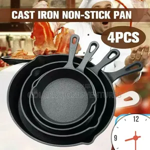 4-Piece Cast Iron Frying Pan Skillet Set (14-26cm)