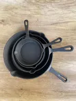 4-Piece Cast Iron Frying Pan Skillet Set (14-26cm) - 3