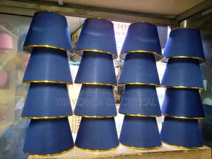 Navy Blue Translucent Table Lamp Shades na Gold Ring