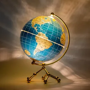 Taa ya Ramani ya Dunia ya Globe ya LED na Msingi wa Chuma