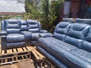 Nevy Blue Semi-Recliner Sofa
