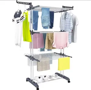 3-Tier Movable Clothes Drying Rack