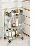 3 Tier Acrylic Rolling Storage Cart Organizer - 3