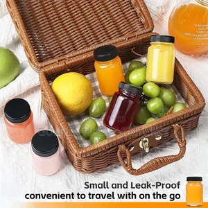 Set of 6 Clear Glass Ginger Shot Bottles 60ml with Black Lids
