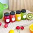 Set of 6 Clear Glass Ginger Shot Bottles 60ml with Black Lids - 2