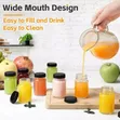 Set of 6 Clear Glass Ginger Shot Bottles 60ml with Black Lids - 3
