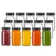 Set of 6 Clear Glass Ginger Shot Bottles 60ml with Black Lids - 4