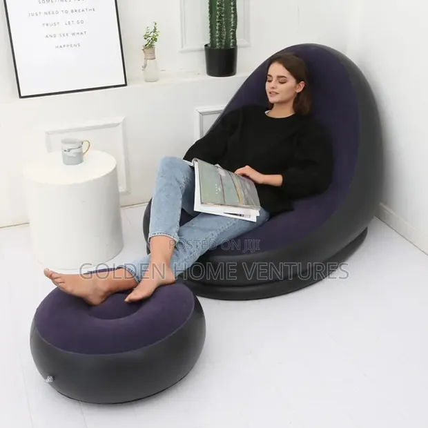Kiti cha Sofa cha Kujipuliza cha Deluxe chenye Ottoman - 1