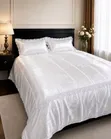 Luxury Silk Duvet Cover Set 6x7ft with Lace Trim - 5
