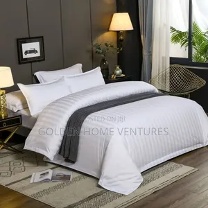 Striped Cotton Duvet Cover Set 6x7 Feet - 6 Piece Bedding
