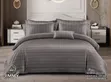 Striped Cotton Duvet Cover Set 6x7 Feet - 6 Piece Bedding - 2