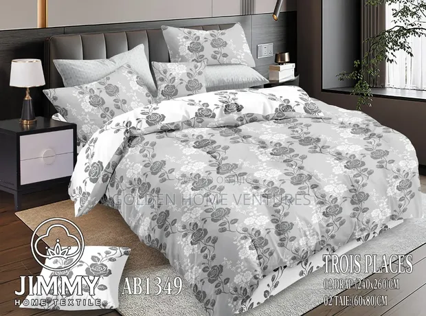 Printed Cotton Duvet Cover Set 6x7ft Floral 6 Piece - 1
