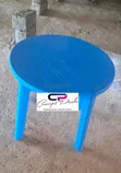 Meza ya Plastiki ya Raundi ya Bluu ya Bustani - 1