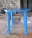 Meza ya Plastiki ya Raundi ya Bluu ya Bustani - 2