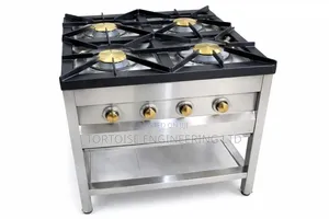 Stainless Steel 4-Gas Burner Commercial Cooker 900x900mm