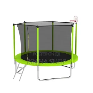 Trampoline ya Watoto ya Lime Green ya 8ft kwa Bustani