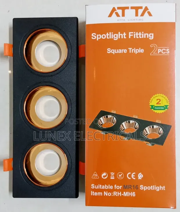 ATTA Lighting Triple Square Spotlight Fitting - 1