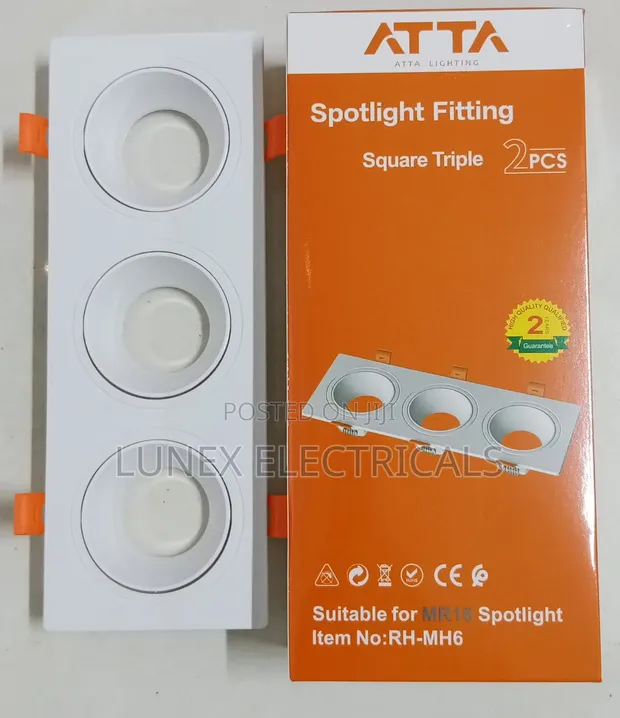 ATTA Lighting Triple Square Spotlight Fitting - 1