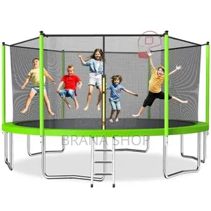 Kids 10ft Lime Green Garden Trampoline - Outdoor Fun
