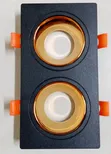ATTA Lighting Double Square Spotlight Fitting (Black/Gold) - 2