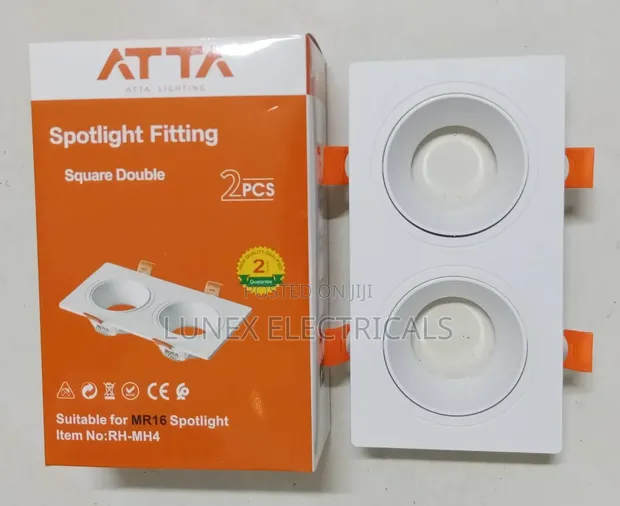ATTA Lighting Double Square Spotlight Fittings - 1