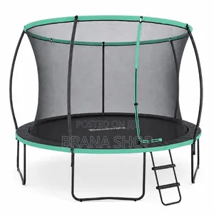 Trampoline ya Bustani ya 14ft Rangi ya Kijani - Bouncer Kubwa kwa Watoto