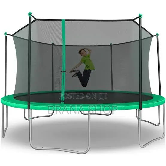 14ft Lime Green Outdoor Trampoline - 1