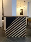 Black Stripes Reception Desk - 2