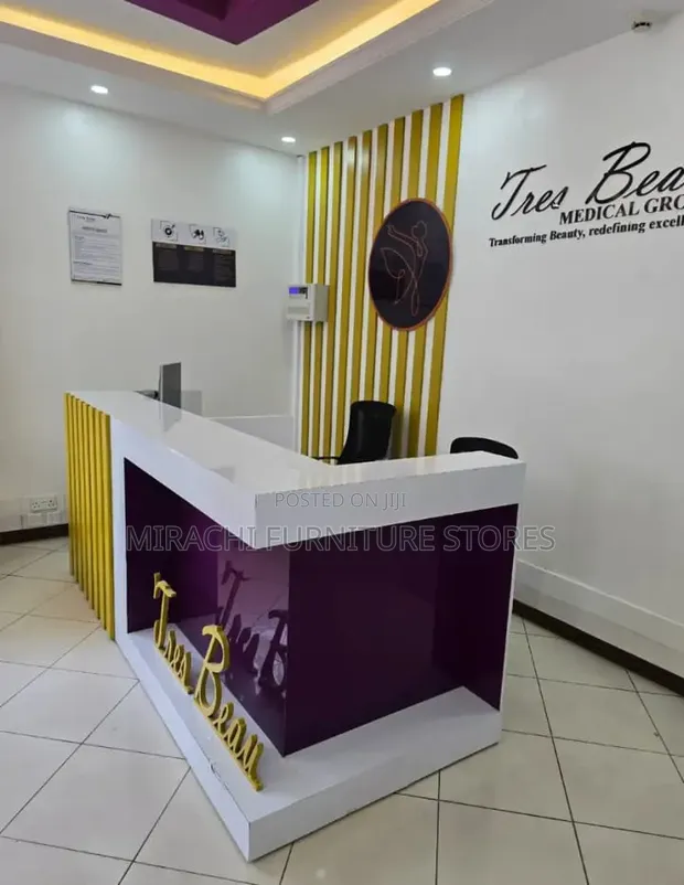 Purple and Gold Reception Desk - 1