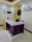 Purple and Gold Reception Desk - 1