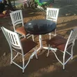 White Frame Restaurant Chairs Set - 1