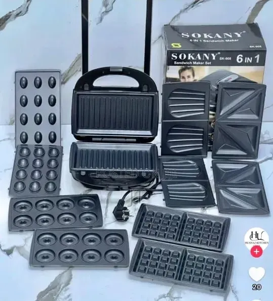 Sokany 6-in-1 Sandwich Maker Set (SK-908) - 1