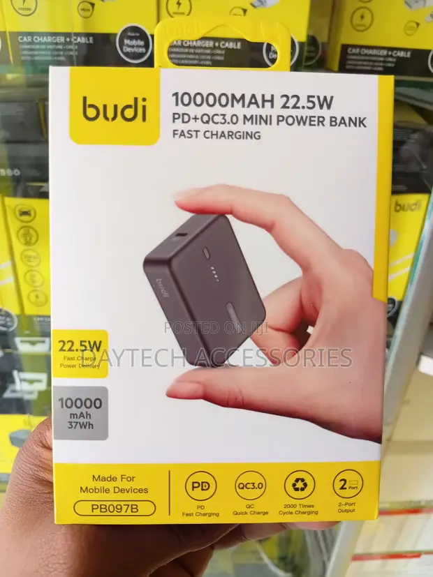Budi 10000mAh 22.5W PD+QC3.0 Mini Power Bank (PB097B) - 1