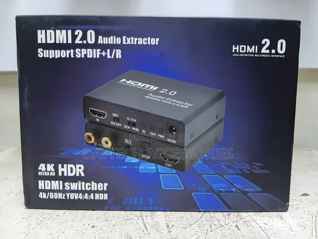 HDMI 2.0 Audio Extractor Converter SPDIF Optical Toslink RCA L/R - 1