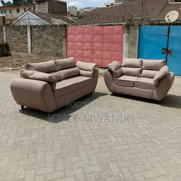 Seti ya Sofa ya Kisasa ya Kifahari ya Viti 5, Rangi ya Beige - 1
