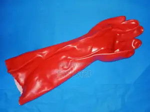 Heavy Duty Red PVC Rubber Cleaning Gloves