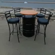Custom Drum Table with 4 Bar Chairs - 2