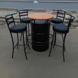 Custom Drum Table with 4 Bar Chairs - 3