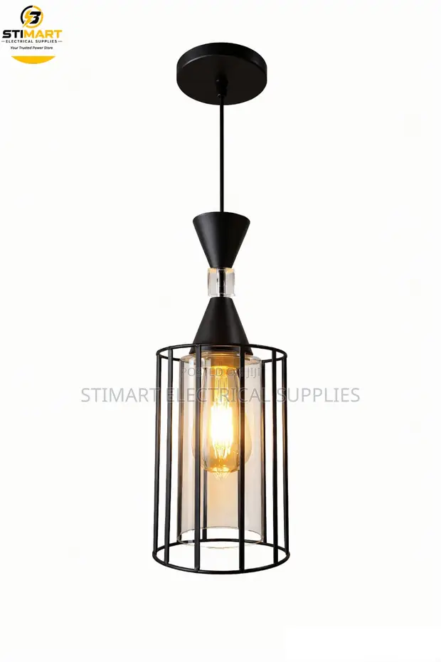 Minimalist Black Frame Pendant Light - 1