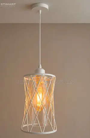Taa ya Pendant Nyeupe Nzuri yenye Wire Cage