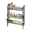 3-Tier Wall-Mounted Kitchen Storage Rack - Grey - 2