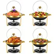 Premium Black & Gold Round Stainless Steel Chafing Dish (6L) - 2