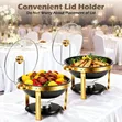 Premium Black & Gold Round Stainless Steel Chafing Dish (6L) - 3