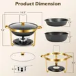 Premium Black & Gold Round Stainless Steel Chafing Dish (6L) - 4