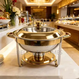 Chafing Dish ya Chuma cha Kutuo cha Lita 6 ya Mviringo