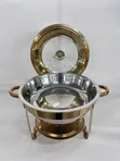 Chafing Dish ya Chuma cha Kutuo cha Lita 6 ya Mviringo - 2
