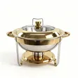 Chafing Dish ya Chuma cha Kutuo cha Lita 6 ya Mviringo - 3