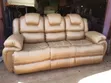 Brown Puffy Semi-Recliner Sofa - 1