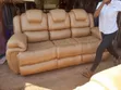 Brown Puffy Semi-Recliner Sofa - 2